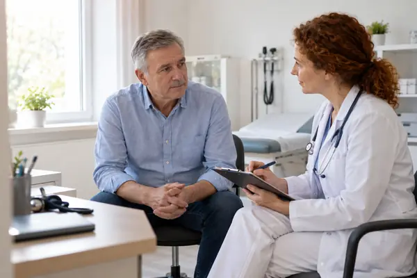 мужчина на приеме у врача нарколога